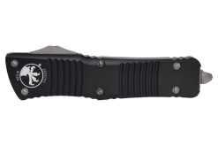 Microtech Combat Troodon OTF Auto Apocalyptic Dagger Blade Black Aluminum Front Side Closed