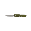 Microtech Ultratech OTF Auto Satin T/E Blade OD Green Aluminum Handle Front Side Open