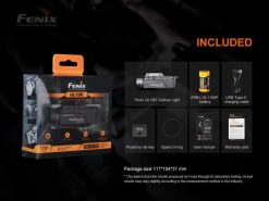 Fenix GL19R Rechargeable Tac Light -1200 Lumens Included in Box Infographic