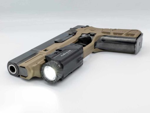 Fenix GL19R Rechargeable Tac Light -1200 Lumens Mounted On Gun