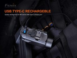 Fenix GL19R Rechargeable Tac Light -1200 Lumens USB C Charing Infographic