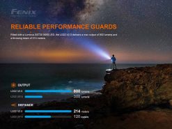 Fenix LD22 LED Flashlight - 800 Lumens Performance Infographic