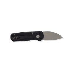Protech Runt 5 CA Legal Auto Stonewash 20CV Wharncliffe Blade Textured Black Dragon Skin Aluminum Handle with Mother of Pearl Button Back Side Open