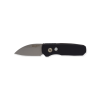 Protech Runt 5 CA Legal Auto Stonewash 20CV Wharncliffe Blade Textured Black Dragon Skin Aluminum Handle with Mother of Pearl Button Front Side Open
