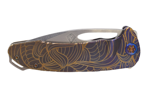 Medford On Belay Tumbled S35VN Blade Bronze/Violet Fade Art Nouveau Titanium Handle Front Side Closed