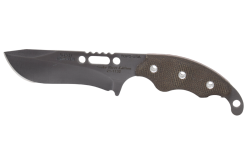 TOPS Wind Runner SRE Black River Wash 1095 Drop Point Fixed Green Canvas Micarta Front Side