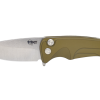 Medford Smooth Criminal Tumbled S35VN Drop Point Blade Yellow Aluminum Handle Front Side Open