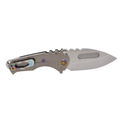 Praetorian T MagnaCut Tumbled Drop Point Tumbled Handles Brushed and Flamed Clip Back Side Open