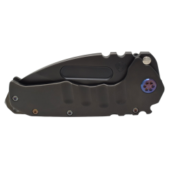Praetorian T MagnaCut PVD Drop Point PVD Handles Flamed Hardware Front Side Closed