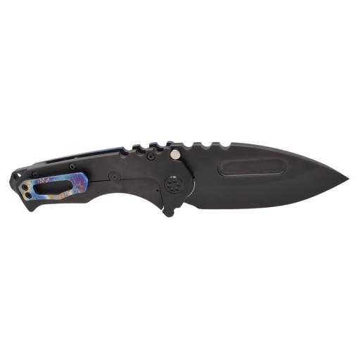 Medford Praetorian T - MagnaCut PVD Drop Point Blade Faced and Flamed Galaxy Handle PVD Spring PVD Hardware Brushed Flamed Clip PVD Breaker Back Side Open