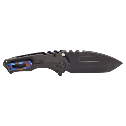Medford Praetorian T Magnacut PVD Tanto Blade Faced and Flamed Galaxy Handle PVD Spring PVD Hardware Brushed Flamed Clip PVD Breaker Back Side Open