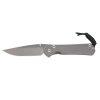 Chris Reeve Knives Small Sebenza 31 Stonewash S45VN Blade Titanium Handle Double Silver Thumblugs Front Side Open