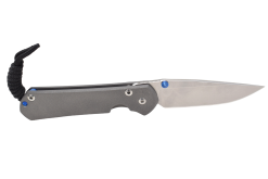 Chris Reeve Knives Small Sebenza 31 Left Handed Stonewash S35VN Blade Titanium Handle Front Side Open