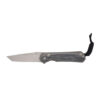 Chris Reeve Knives Small Sebenza 31 Stonewash Magnacut Tanto Blade Titanium Handle with Black Canvas Micarta Inlay Front Side Open