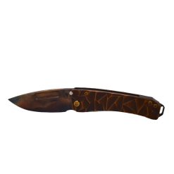 Medford Midi Marauder Vulcan S45VN Tanto Blade Stained Glass MD Handle MD Hardware MD Dual Finish Clip Front Side Open