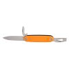 American Service Knife Jefferson Satin S45VN Drop Point Blade Titanium Bottle Opener Titanium Chisel Grabber Orange Injection Molded Handle Front Side Open