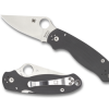 Spyderco Para 3 Satin Maxamet Drop Point Blade Gray G10 Handle Front Side Open and Back Side Closed