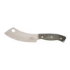 White River Camp Cleaver S35VN Cleaver Blade Black and OD Green Linen Micarta Handle Leather Sheath Front Side Without Sheath