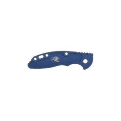 Hinderer XM 18 3 inch Scale Smooth Titanium Battle Blue Back Side With Logo