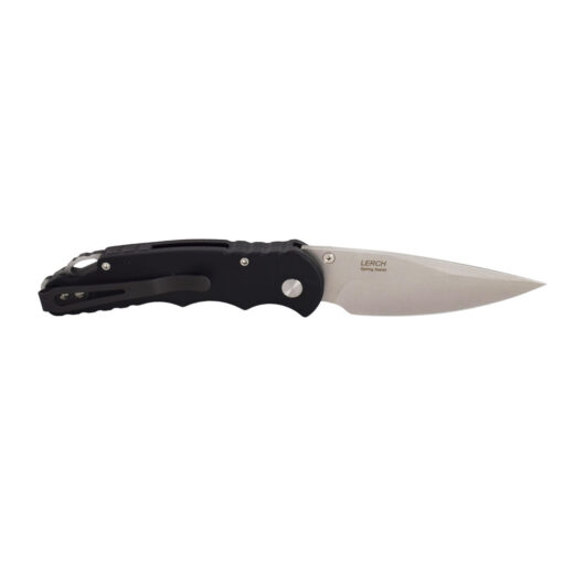 Pro-Tech Tactical Response 5 Lerch Spring Assisted Stonewashed S35VN Drop Point Blade Black Aluminum Handle Back Side Open