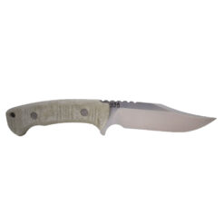 Hinderer Ranch Bowie Stonewashed CPM 3V With OD Green Micarta Handle Back Side Without Sheath