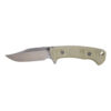Hinderer Ranch Bowie Stonewashed CPM 3V With OD Green Micarta Handle Front Side Without Sheath