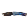Medford Midi Marauder Vulcan S45VN Tanto Blade Rainbow Fade Stained Glass Sculpted Handles With Silver Flats Blue Hardware Rainbow Fade Stained Glass Clip Front Side Open