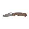 Spyderco Para Military 2 Sprint Run 15V Drop Point Blade With Brown G-10 Handle Front Side Open