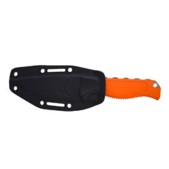 Benchmade Steep Country S30V Drop Point Santoprene With A Black And Orange Boltaron Sheath Back Side With Sheath