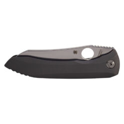 Spyderco Paysan Stonewashed Wharncliffe CPM S90V Blade And Titanium Handle Front Side Closed