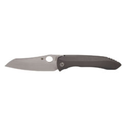 Spyderco Paysan Stonewashed Wharncliffe CPM S90V Blade And Titanium Handle Front Side Open