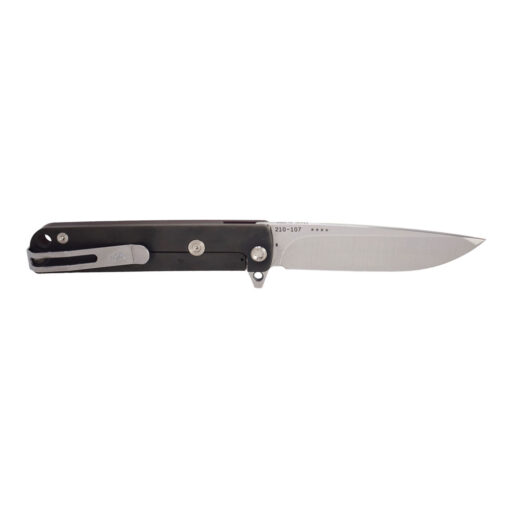 Medford M-48 Tumbled S35VN Blade, Red Handle with PVD Spring and Standard Hardware and Clip Back Side Open