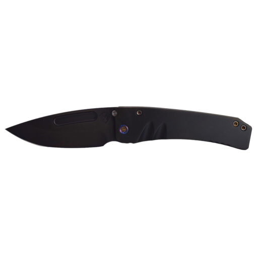 Medford Midi Marauder S35VN PVD Drop Point Blade PVD Handles Flamed Hardware Brushed and Flamed Clip Front Side Open