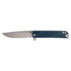 Medford M-48 Tumbled S45VN Blade Teal Handle Tumbled Spring and Standard Hardware and Clip Front Side Open