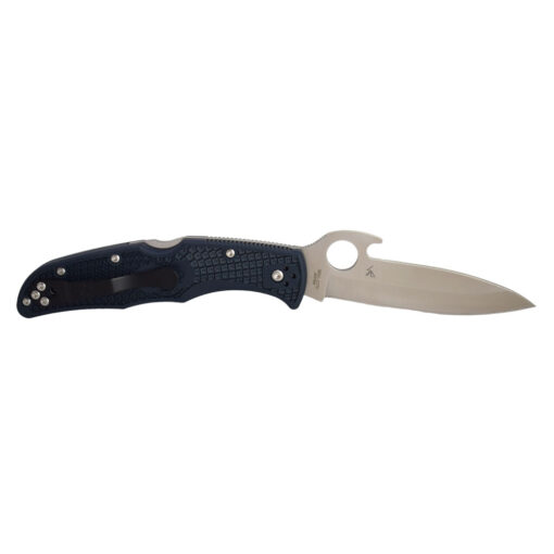 Spyderco Endura 4 Wave Satin VG-10 Blade with Gray FRN Back Side Open