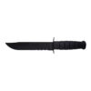 KA-BAR Knives Fighting Knife Black 1095 Clip Point Blade With Partial Serration Black Handle and Black Leather Sheath Front Side Without Sheath
