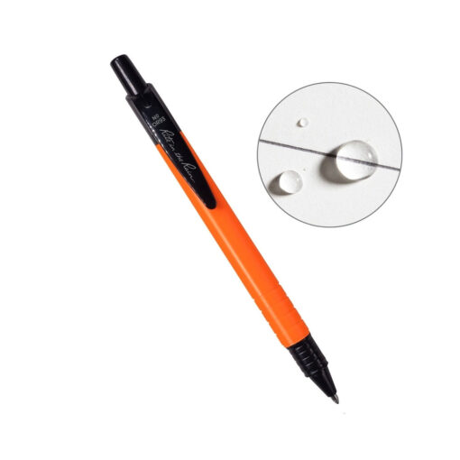 All Weather Durable Pen - Black Ink Orange Handle