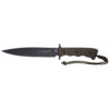 TOPS Knives Wild Pig Hunter Sniper Gray 1095 Carbon Steel Green Canvas Micarta Handle Front Side Without Sheath
