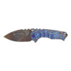 Medford Praetorian T S45VN Vulcan Blade Drop Point Blue with Bronze Peaks and Valleys Handles Flamed Hardware Brushed Flamed Clip PVD Breaker Front Side Open