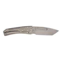 Medford Slim Midi Satin S45VN Tanto Blade Silver Jasmine Fields Sculpted Handles with Standard Hardware and Clip Back Side Open