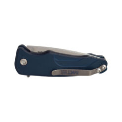 Medford Smooth Criminal Tumbled S45VN Blade Blue Handles with Standard Hardware and Clip Back Side Closed