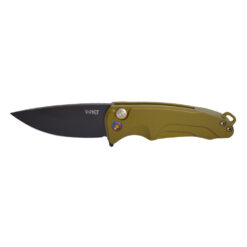 Medford Smooth Criminal PVD S45VN Blade Yellow Handles Flamed Hardware PVD Clip Front Side Open