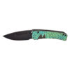 Medford Midi Marauder PVD S45VN Tanto Blade Green Dimples PVD Flats Handles Green Hardware and Clip Front Side Open
