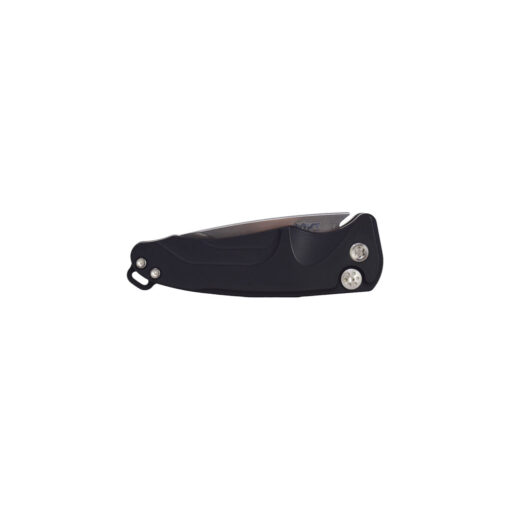 Medford Smooth Criminal Auto Tumbled S45VN Drop Point Blade Black Aluminum Handle Standard Hardware Front Side Closed