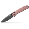 Benchmade Mini Bugout Black S30VN Drop Point Alpine Glow Handle Front Side Open