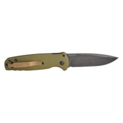 Benchmade 4300BK-02 CLA Auto CPM MagnaCut Drop Point Blade OD Green G10 Handle Back Side Open