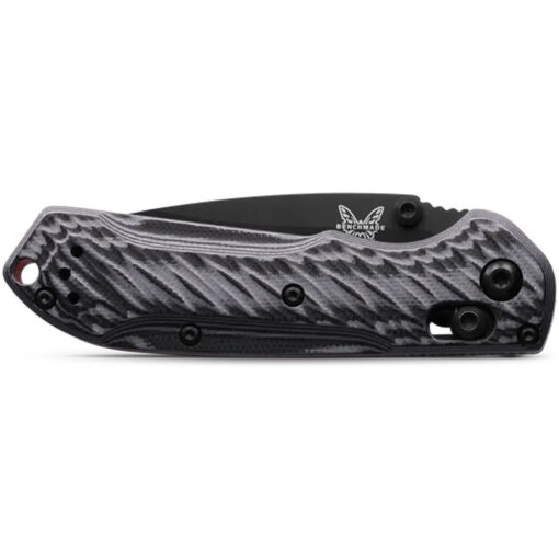 Benchmade 565BK-02 Mini Freek CPM-M4 Blade Black Grey and Red G-10 Handle Front Side Closed