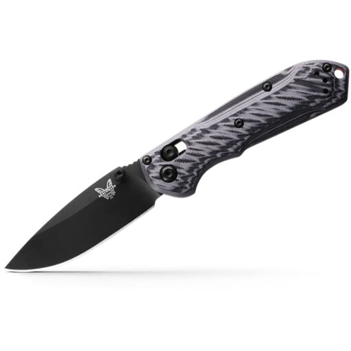 Benchmade 565BK-02 Mini Freek CPM-M4 Blade Black Grey and Red G-10 Handle Front Side Open