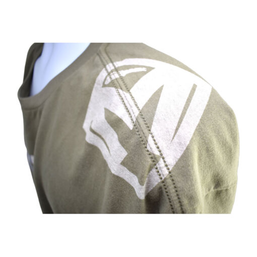 Medford Emblem XXL Short Sleeve T-Shirt in OD Green Left Shoulder Close Up