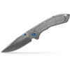 Benchmade 748 Narrows Satin M390 Drop Point Blade Titanium Handle Front Side Open